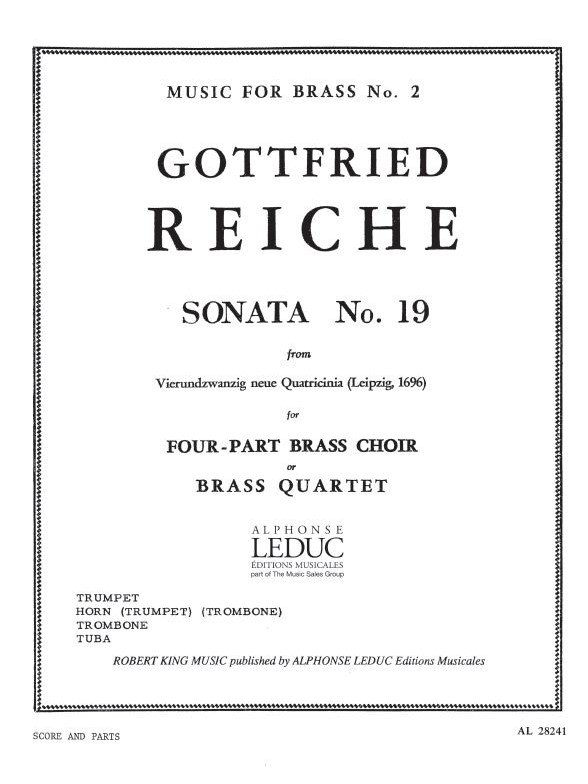 Gottfried Reiche: Sonata No.19 (Quartet-Brass)