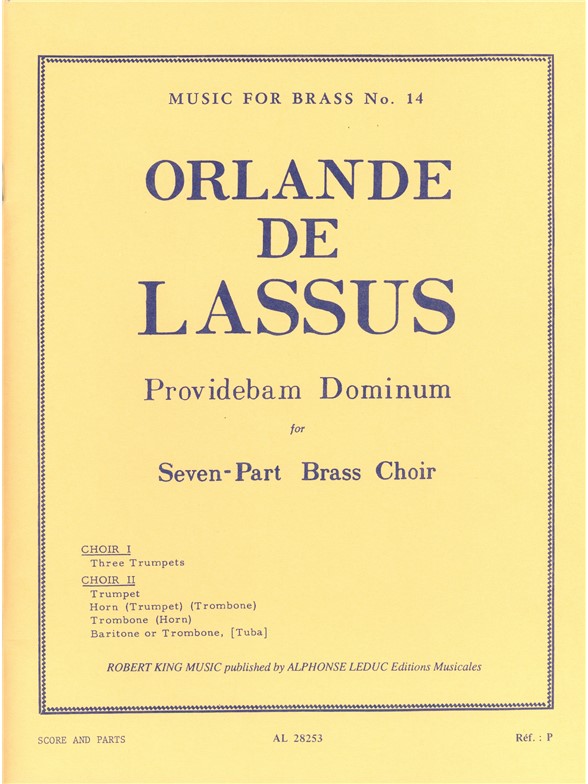 Orlando de Lassus: Providebam Dominum (Septet-Brass)