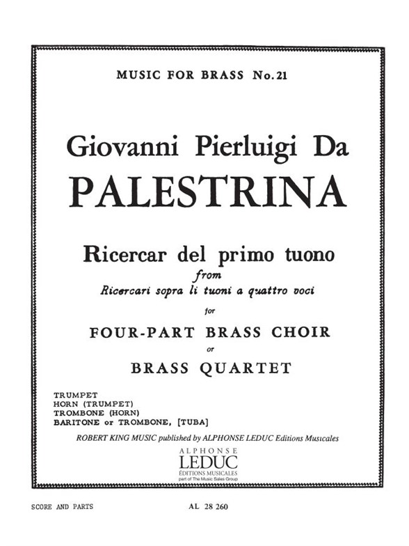 Giovanni Pierluigi da Palestrina: Ricercar del primo tuono (Quartet-Brass)