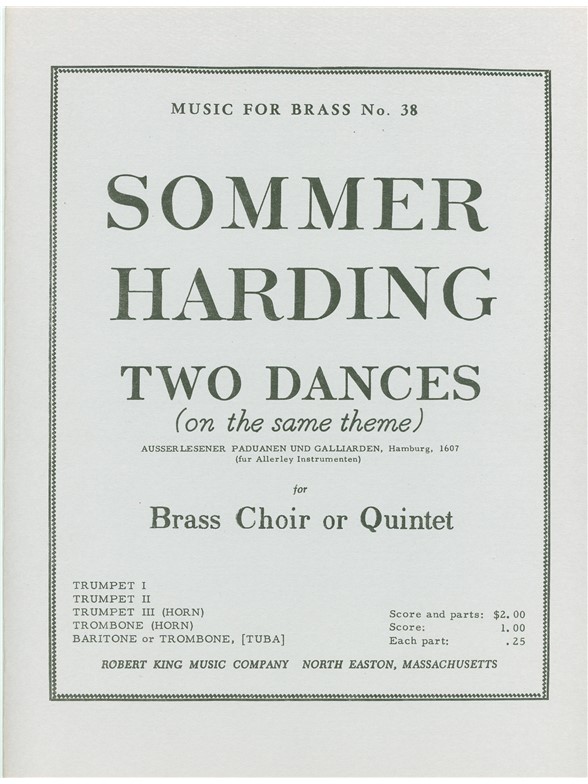 Jacob & John Harding J.& Sommer J.: 2 Dances (Quintet-Brass)