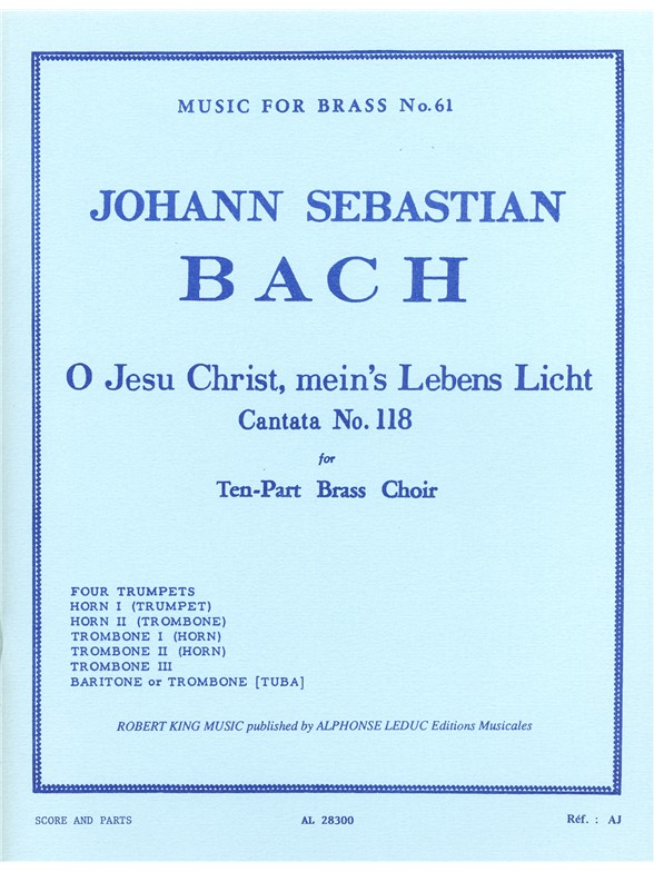Cantata No 118 Brass Ensemble Sc/Pts Mfb 61