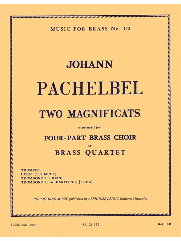 Johann Pachelbel: 2 Magnificats (Quartet-Brass)