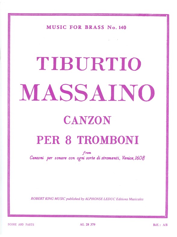 Massaino King Canzon 8 Trombones Mfb140 Score/Parts