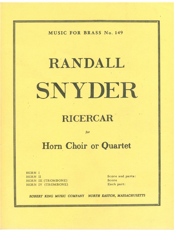 Randall Snyder: Ricercar (Horns 4)