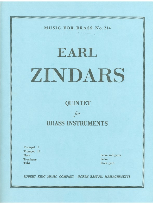Earl Zindars: Quintet (Quintet-Brass)