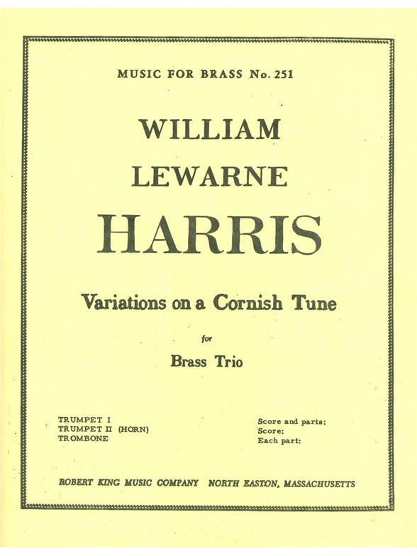 William Lewarne Harris: Variations on a Cornish Tune (Brass Trio)
