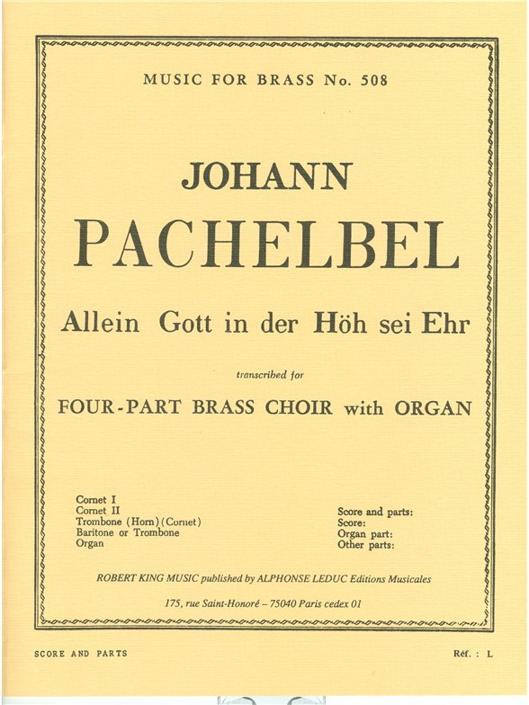 Johann Pachelbel: Allein Gott in der Höh (Quintet-Mixed)