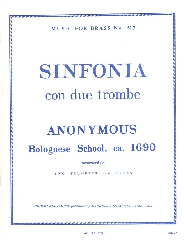 Anon.: Sinfonia con due Trombe (Trumpets 2 & Organ)