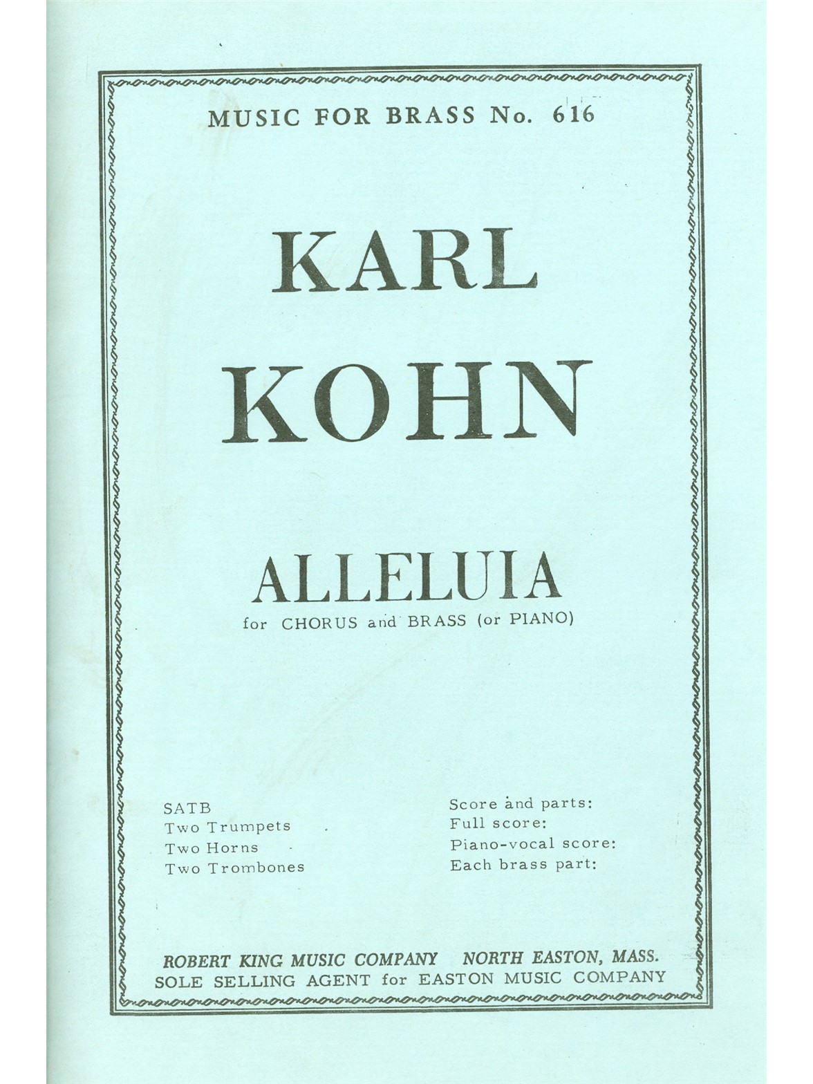 Karl Kohn: Alleluia (Choral-Mixed accompanied)