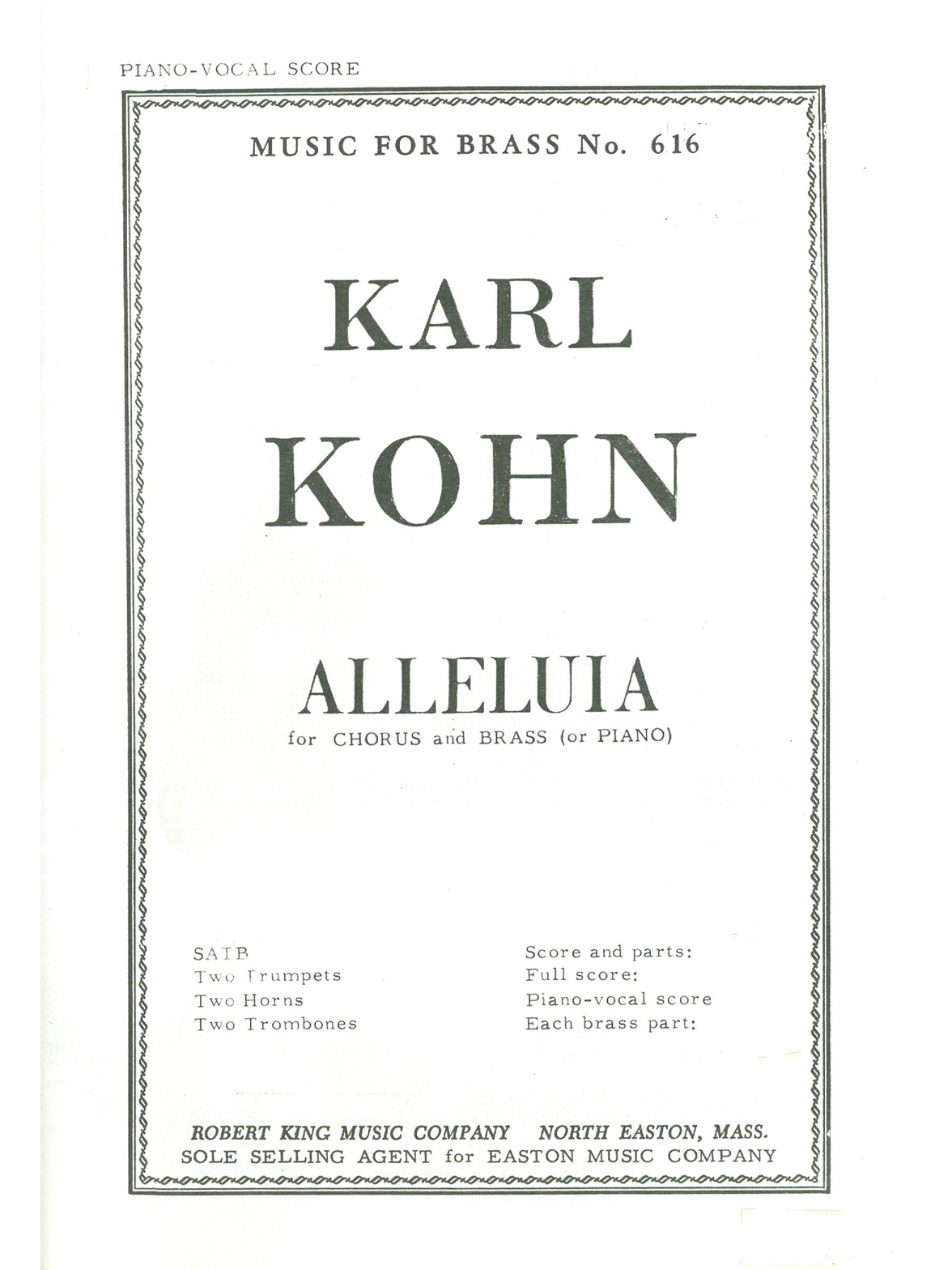 Karl Kohn: Alleluia (Choral-Mixed accompanied)