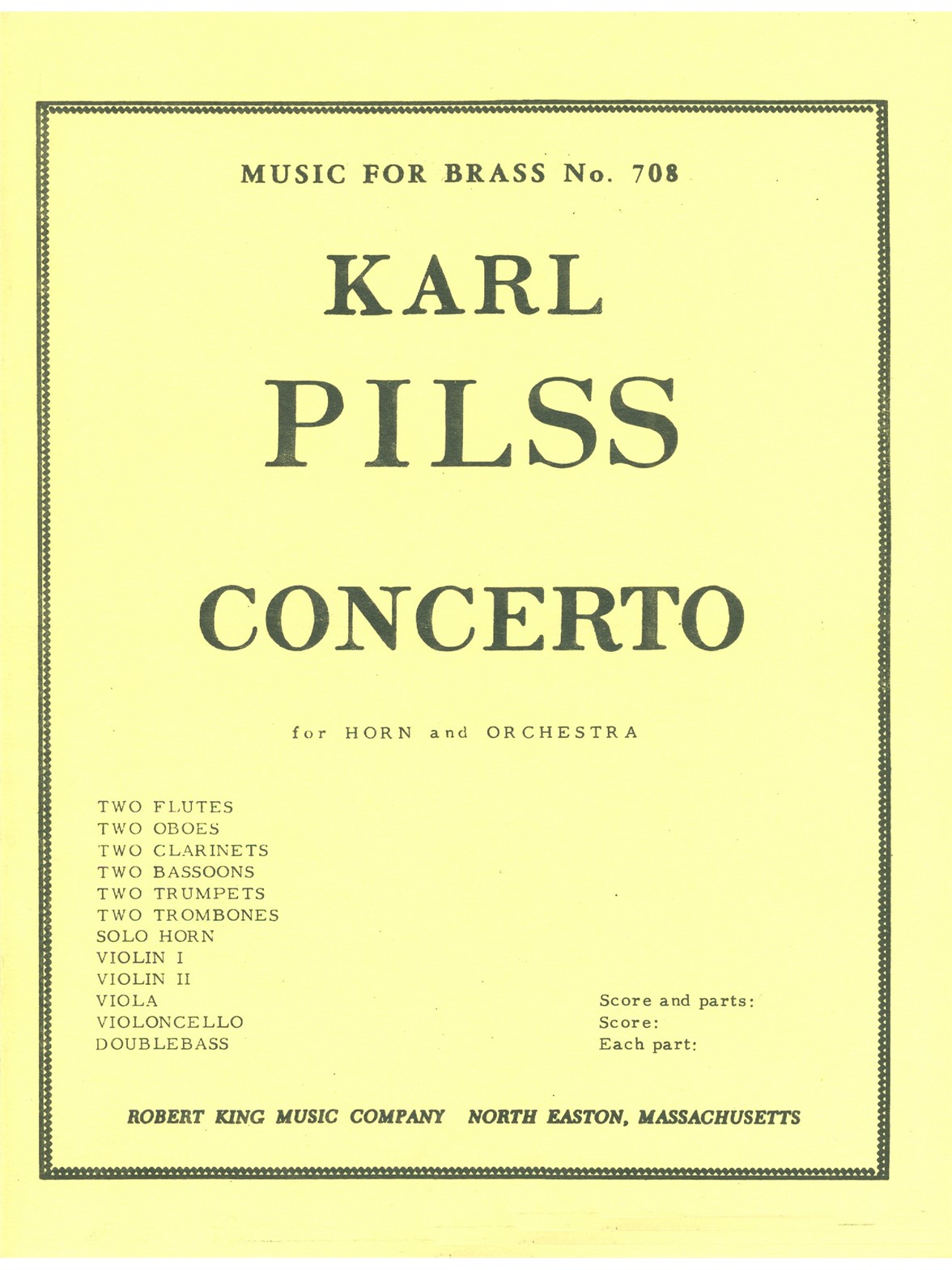 Karl Pilss: Concerto (Horn & Orchestra)