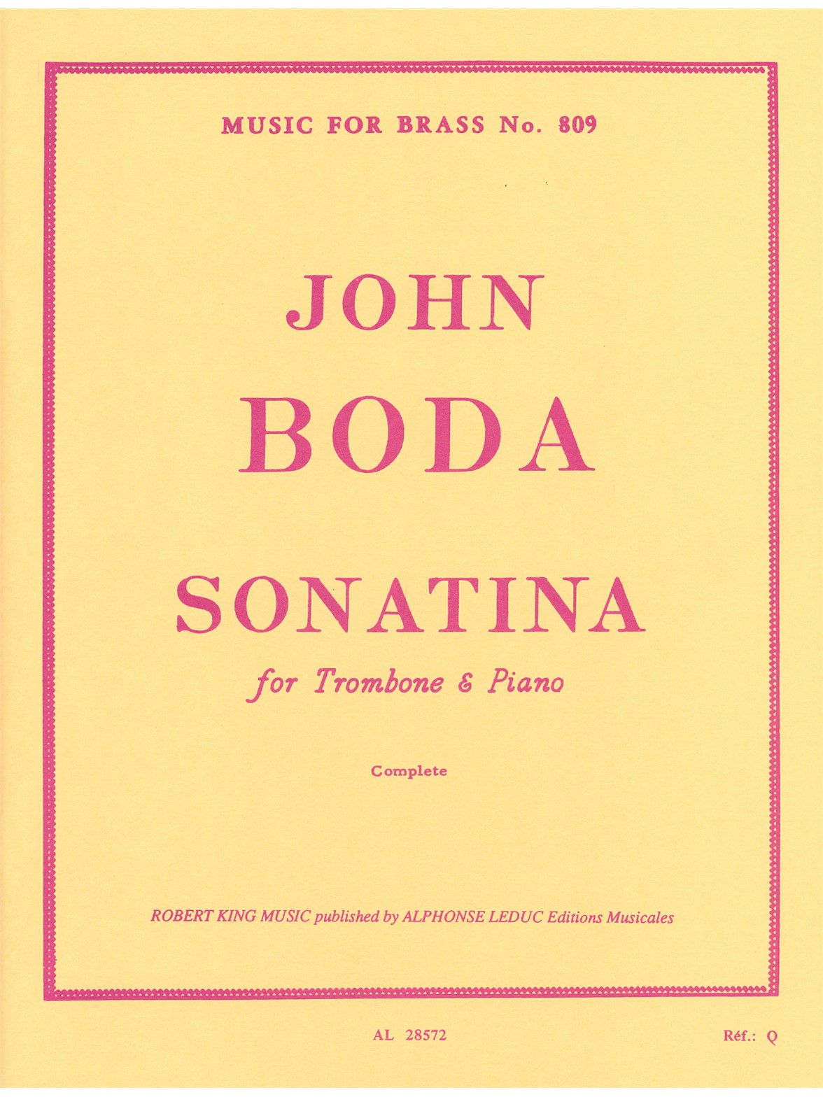 John Boda: Sonatina (Trombone & Piano)