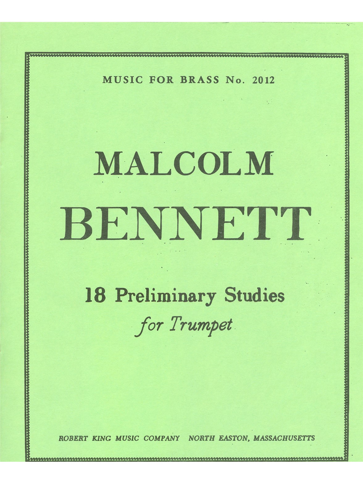 Malcolm Bennett: 18 Preliminary Studies (Trumpet solo)