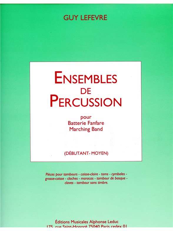 Lefevre Ensembles De Percussion Fanfare Marching Band Deb Perc Bk