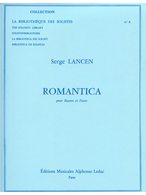 Lancen Romantica Lm006 Bassoon & Piano Book