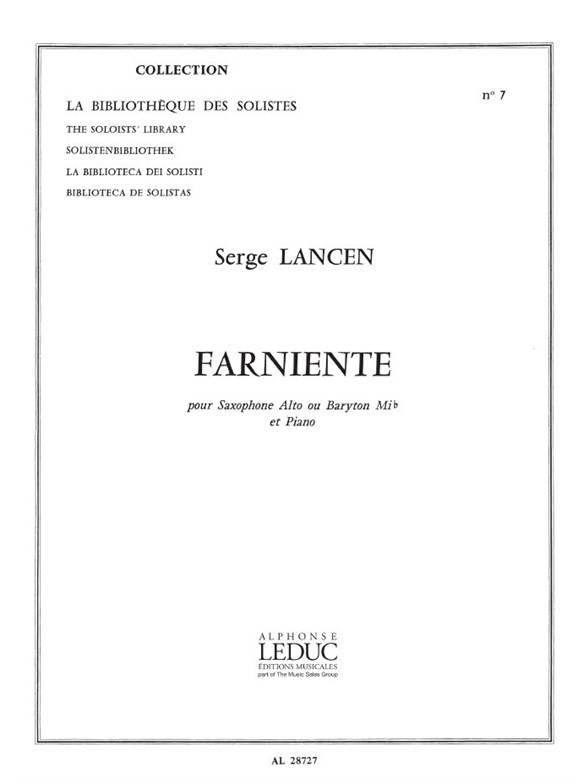 Serge Lancen: Farniente (Saxophone-Alto & Piano)