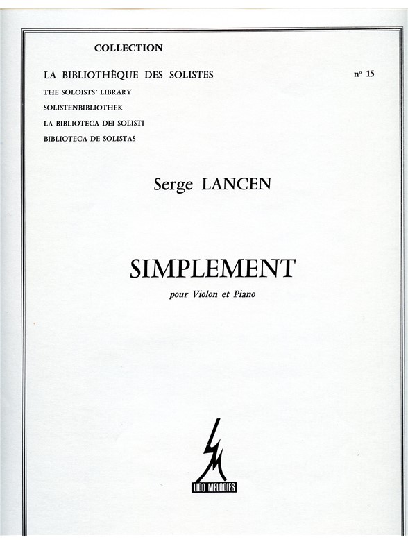 Lancen Simplement Lm015 Violin & Piano Book