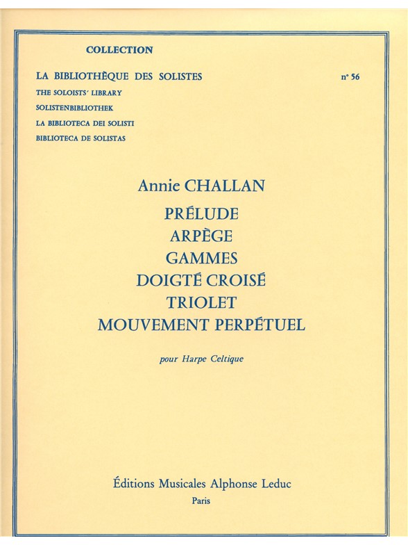 Challan Prelude Arpege Gammes Doigte Croise Triolet Lm056 Harp Book