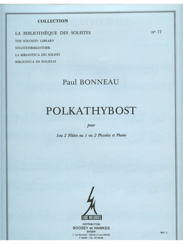 Bonneau Polkathybost 1 Or 2 Flutes & Piano Lm077 Book