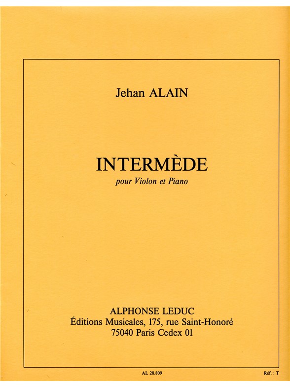 Jehan Ariste Alain: Intermède (Violin & Piano)