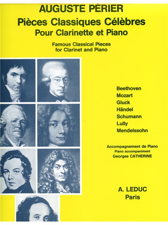 Perier Catherine Pieces Classiques Celebres Clarinet & Piano Book