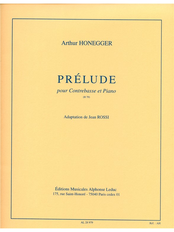 Arthur Honegger: Prélude H79 (Double Bass & Piano)