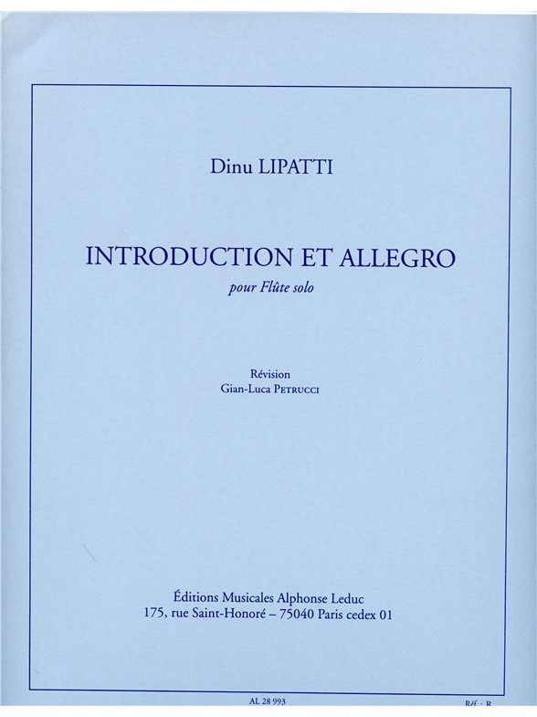 Dinu (Constantin) Lipatti: Introduction et Allegro (Flute solo)