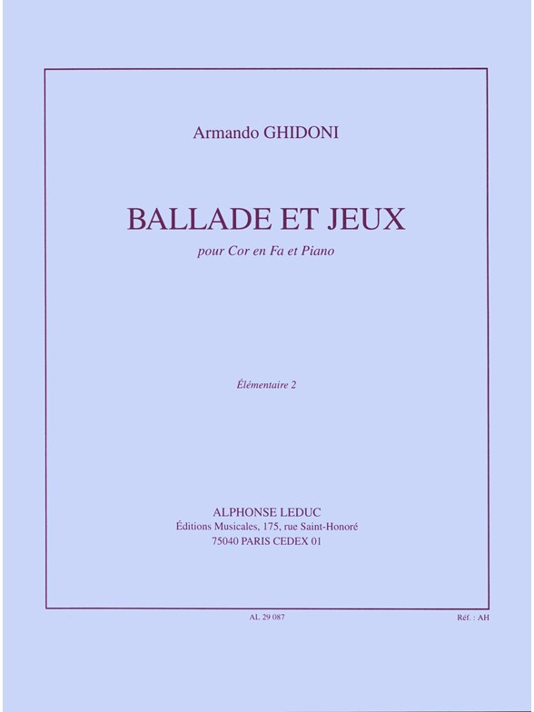 Armando Ghidoni: Ballade et Jeux (Horn & Piano)