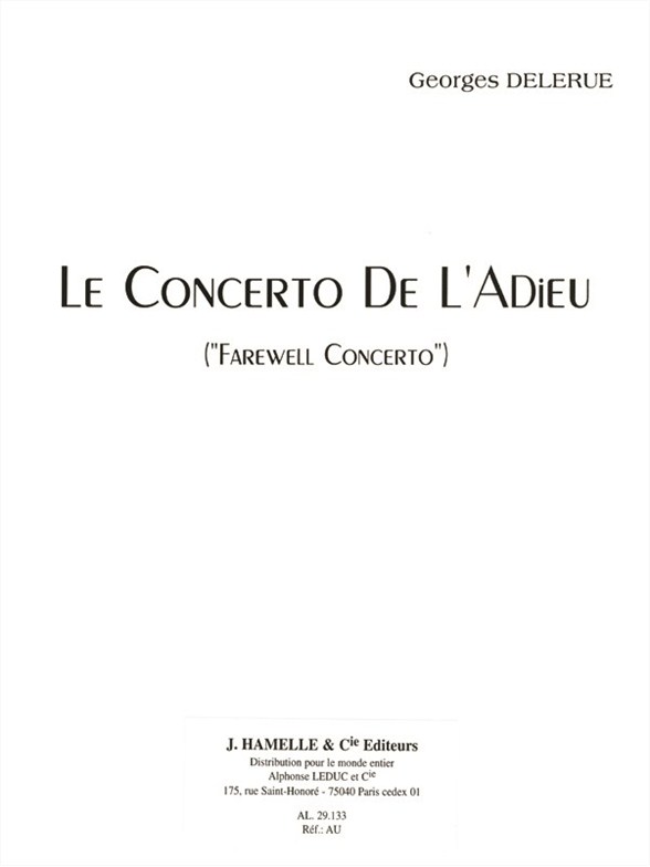 Georges Delerue: Le Concerto De L'Adieu (Violin/Piano)