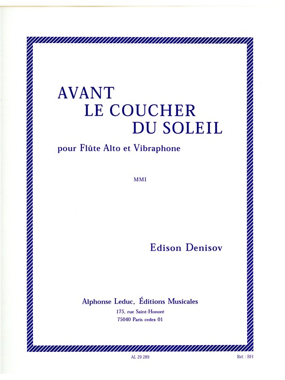Edison Denisov: Avant le Coucher du Soleil (Flute & Percussion)