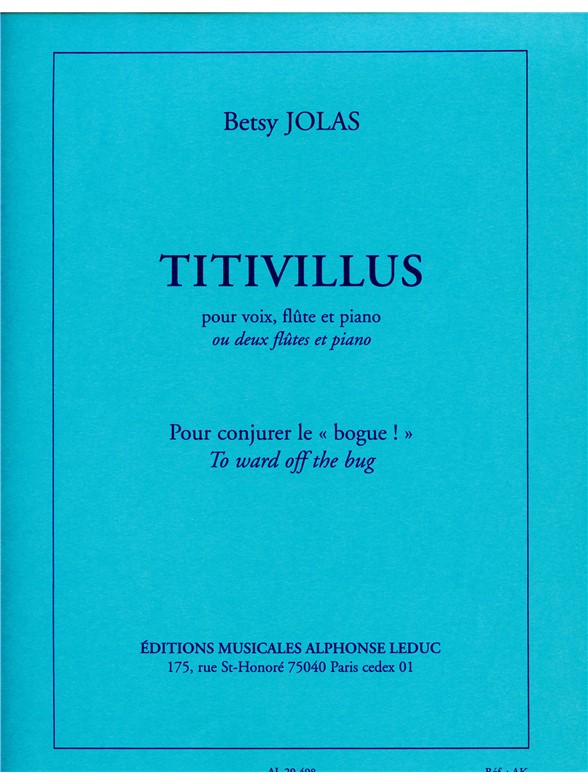 Betsy Jolas: Titivillus (Flutes 2 & Piano)