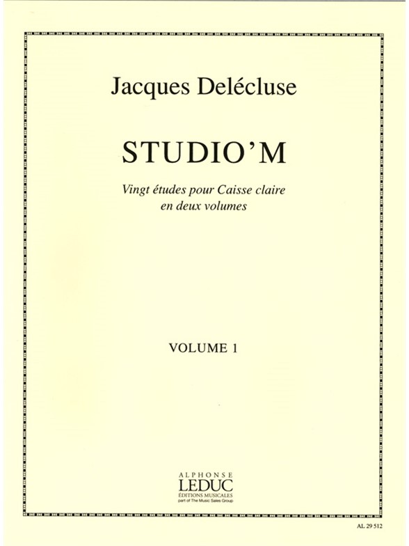 Jacques Delécluse: Studio'M Vol.1 (Percussion solo)