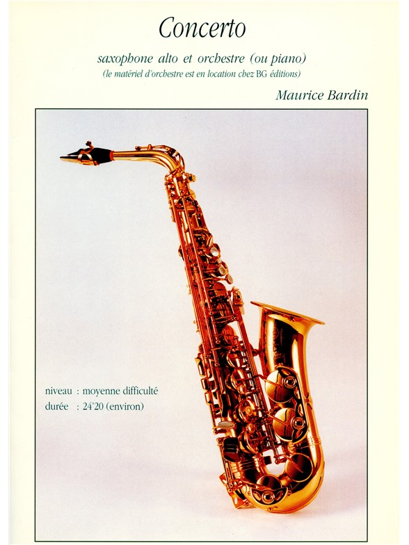 Maurice Bardin: Concerto (alto) (Saxophone-Alto & Piano)