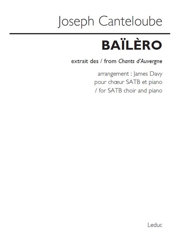 Joseph Canteloube: Baïlèro (From Chants d'Auvergne) Arranged By James Davy