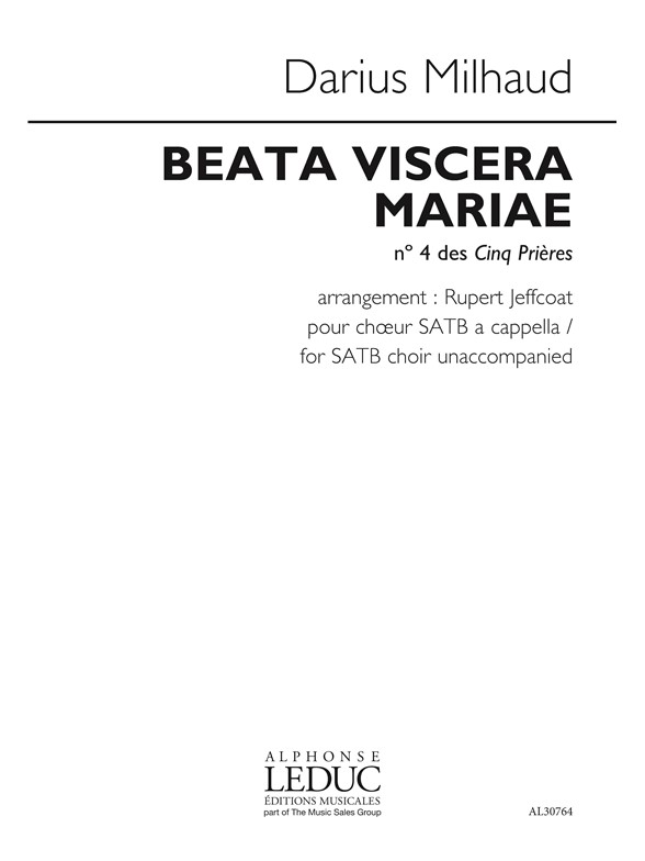 Darius Milhaud: Beata Viscera Mariae (arr. Jeffcoat)