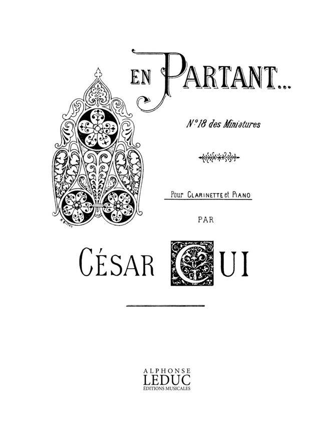 César Cui: En Partant (Clarinet)