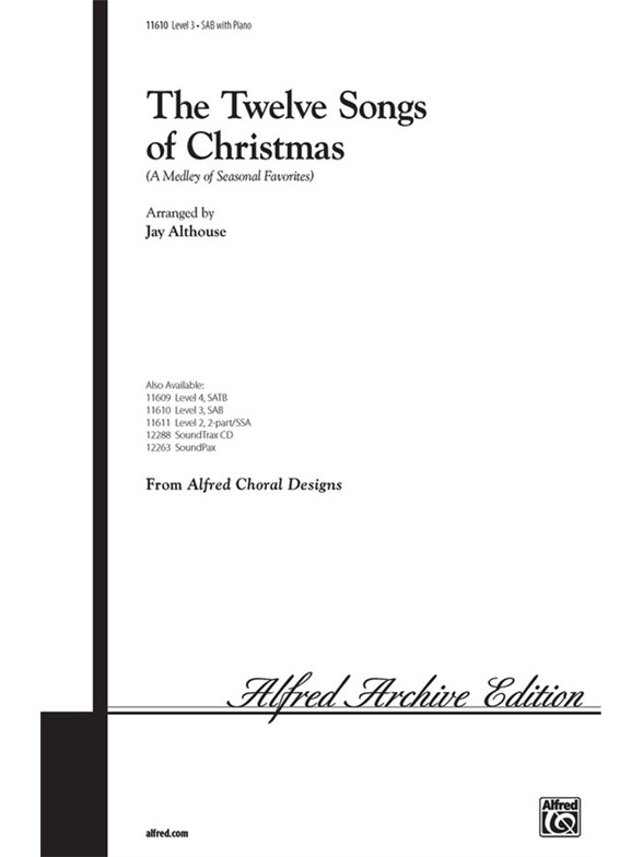 TWELVE SONGS OF CHRISTMAS (ALTHOUSE JAY) SAB CHORAL SHEET
