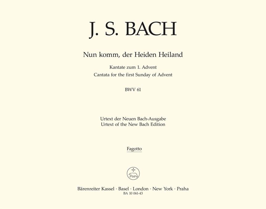 Nun komm, der Heiden Heiland - Bach, Johann Sebastian