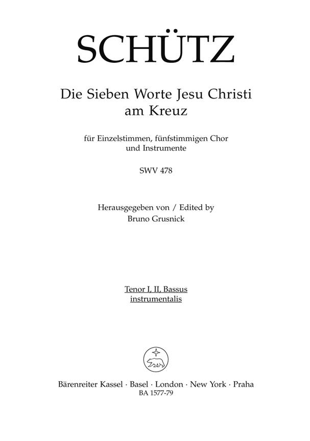 Die sieben Worte Jesu Christi am Kreuz (The Seven Last Words of Christ) - Schütz, Heinrich