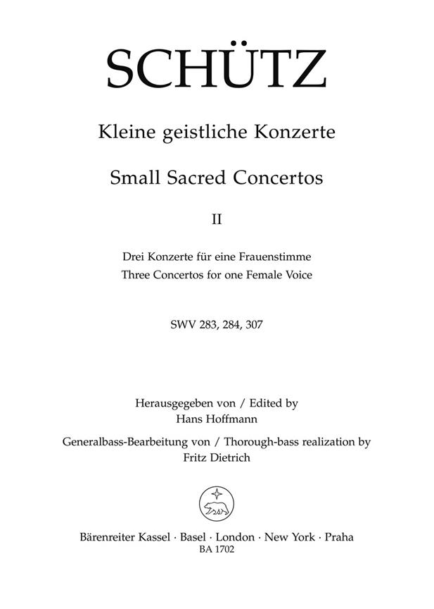 Kleine geistliche Konzerte - Schütz, Heinrich