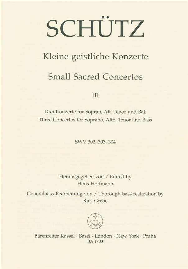 Kleine geistliche Konzerte - Schütz, Heinrich