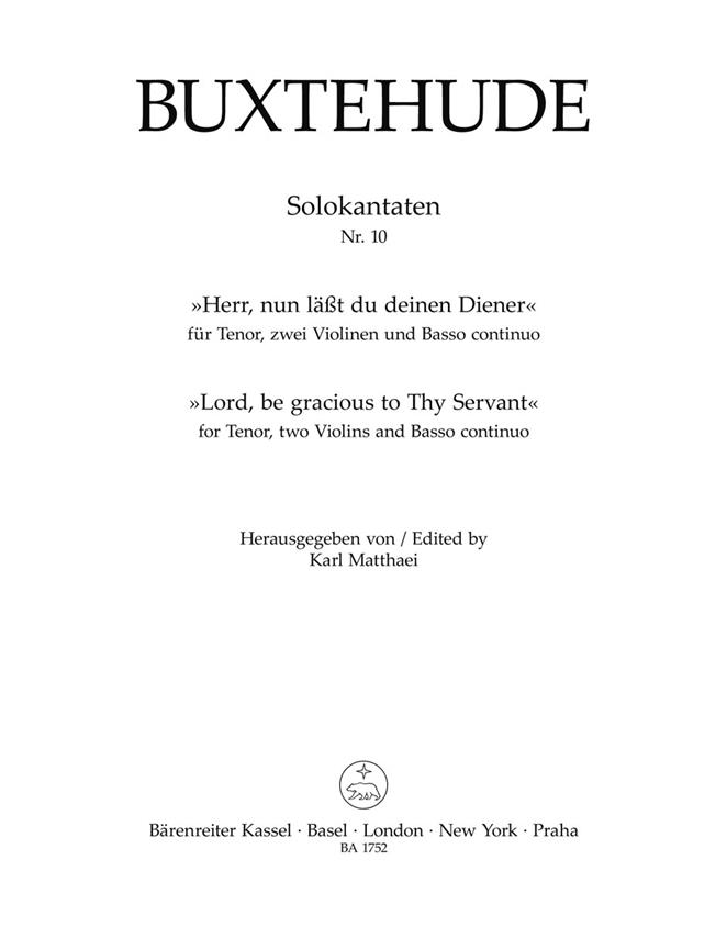 Herr, nun läßt du deinen Diener (Lord, be gracious to Thy servant) - Buxtehude, Dietrich