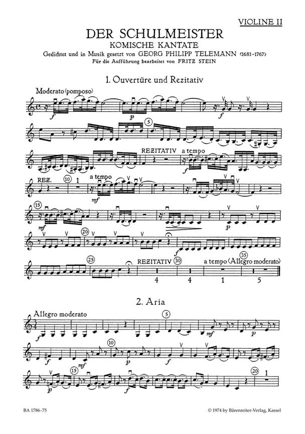 Der Schulmeister - Telemann, Georg Philipp