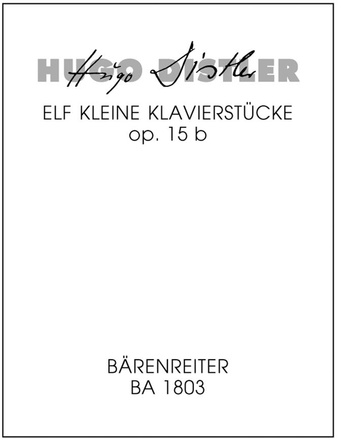 Elf kleine Klavierstücke - Distler, Hugo