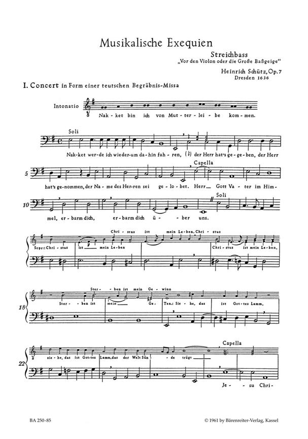 Musikalische Exequien - Schütz, Heinrich