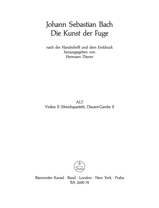 The Art of Fugue - Bach, Johann Sebastian