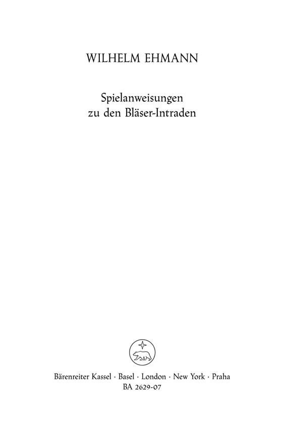 Bläser.-Intraden zum Wochenlied -