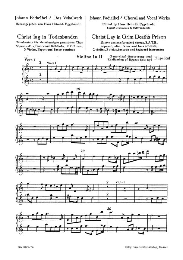 Christ lay in grim death's prison - Pachelbel, Johann