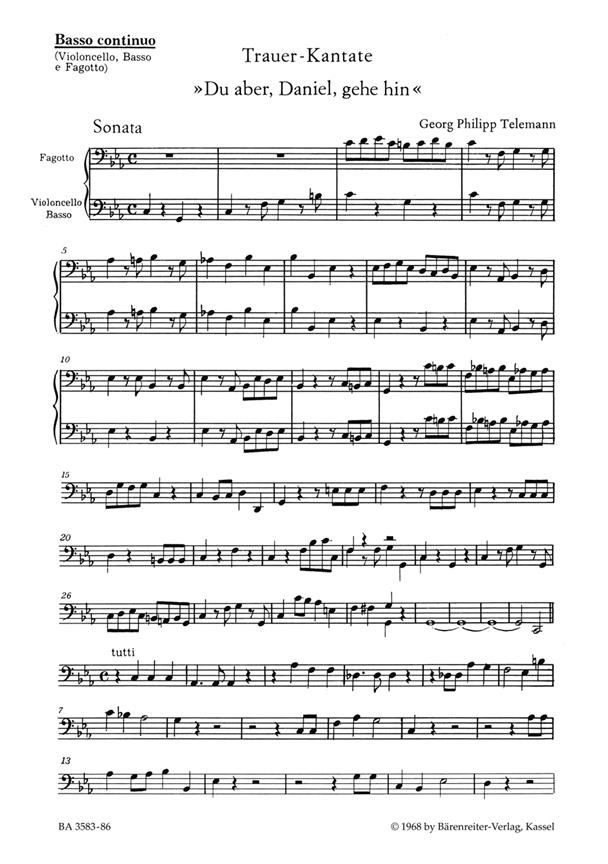 Du aber, Daniel, gehe hin - Telemann, Georg Philipp