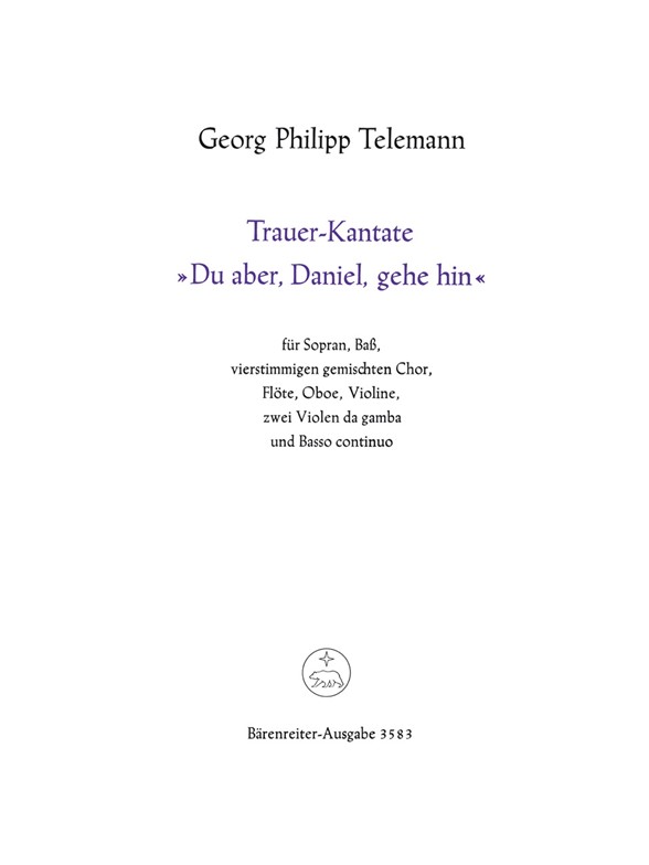 Du aber, Daniel, gehe hin - Telemann, Georg Philipp